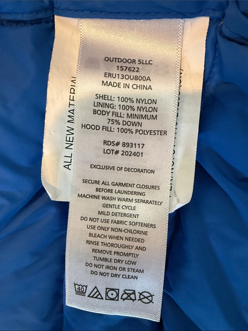 Eddie Bauer Kids Bright Blue Down Cirruslite Hooded Puffer Jacket